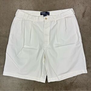 Vintage Polo Ralph Lauren White Pleated Classic Chino Shorts